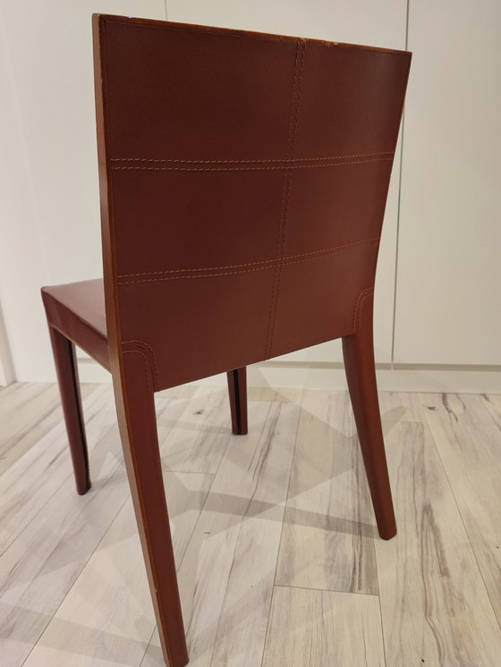 Image 1 of 2x Design Italia Corum Leren Stoelen