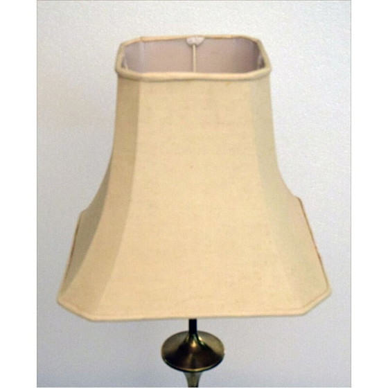 Image 1 of Vintage messing en mahonie vloerlamp, jaren 1950