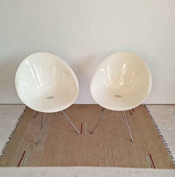 Image 1 of Kartell Eros Eiffeltorenpoten Stoel Van Philippe Starck, 2 Stuks