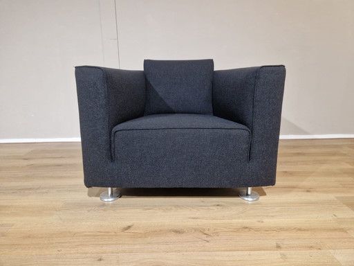 Design On Stock Blizz - Fauteuil - Hocker - Zwart- Wolstof