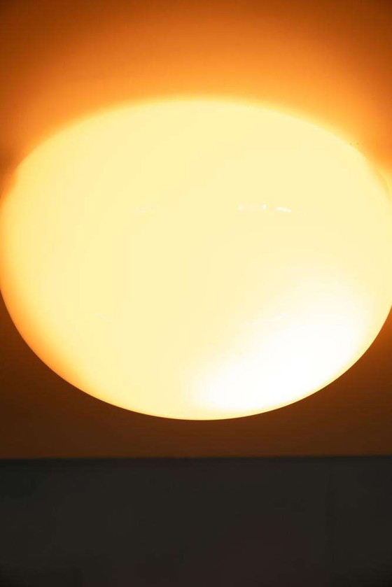 Image 1 of Bauhaus Gispen plafondlamp opaline, minimalist space age