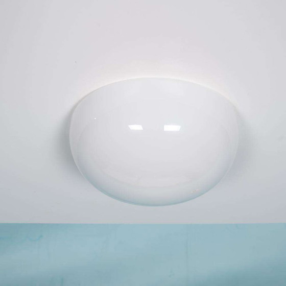 Image 1 of Bauhaus Gispen plafondlamp opaline, minimalist space age