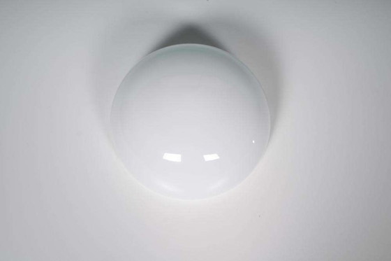 Image 1 of Bauhaus Gispen plafondlamp opaline, minimalist space age