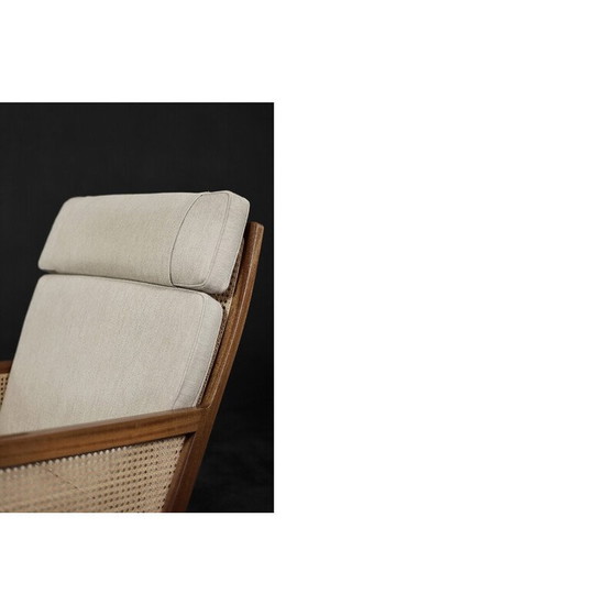 Image 1 of Vintage mahonie en rieten fauteuil van Bernt Petersen dla Wørts Møbelsnedkeri, Denemarken 1960