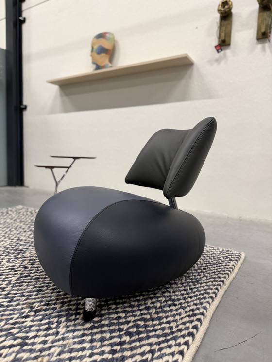 Image 1 of Leolux Pallone Fauteuil Senso Leer Blauw Grijs