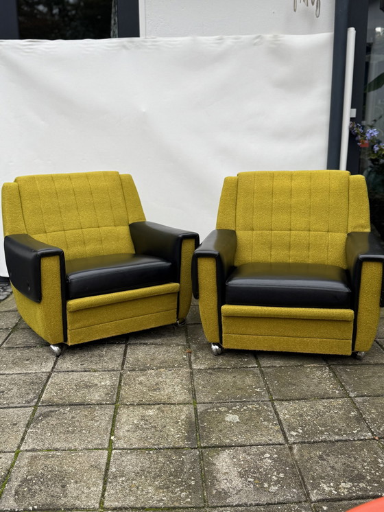 Image 1 of Paar Mcm loungestoelen uit het ruimtetijdperk