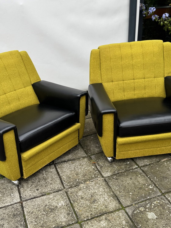 Image 1 of Paar Mcm loungestoelen uit het ruimtetijdperk