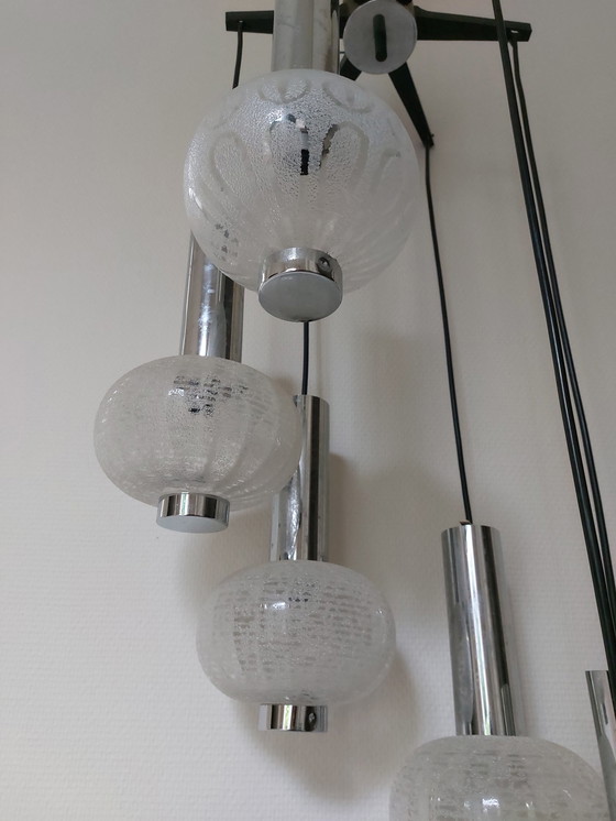 Image 1 of Mid-Century 6 Armen Solken Leuchten Hanglamp