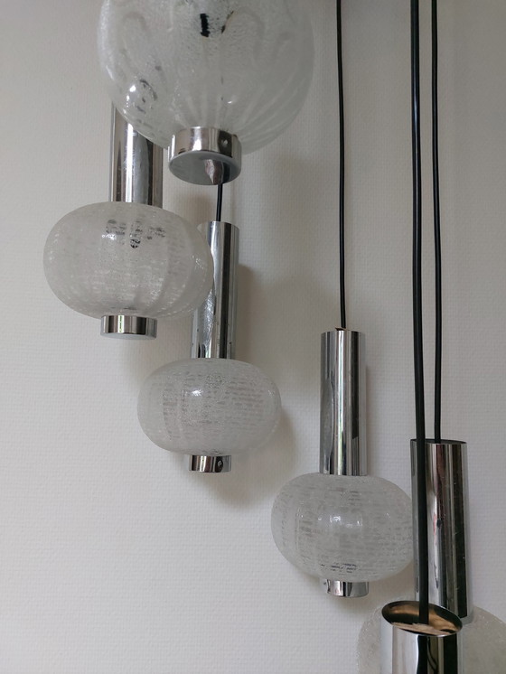 Image 1 of Mid-Century 6 Armen Solken Leuchten Hanglamp