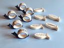 6x Porselain napkins holders and 6x knife rests
