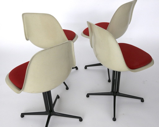 4x Herman Miller La Fonda stoelen van Charles & Ray Eames