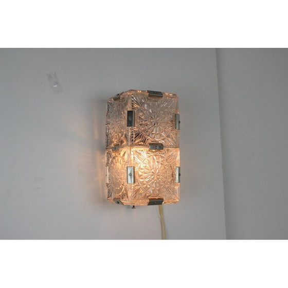 Image 1 of Vintage metalen wandlamp van Kamenický Šenov, Tsjecho-Slowakije 1970