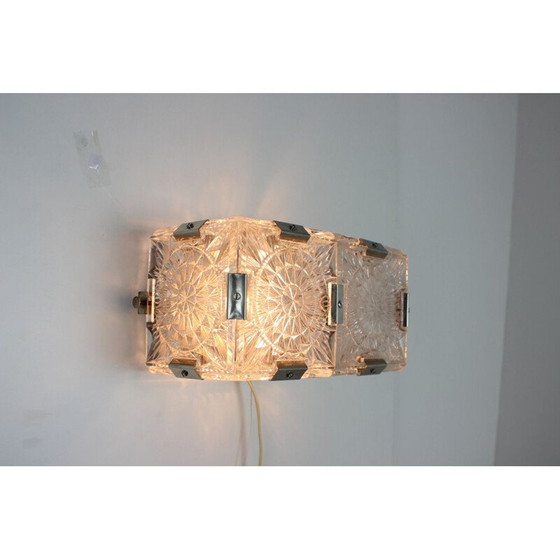 Image 1 of Vintage metalen wandlamp van Kamenický Šenov, Tsjecho-Slowakije 1970