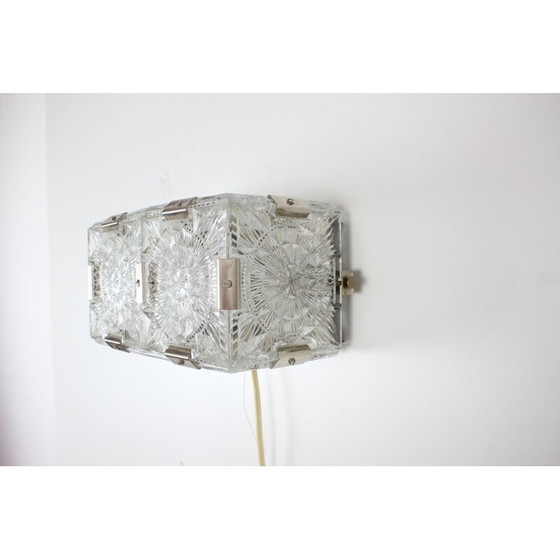 Image 1 of Vintage metalen wandlamp van Kamenický Šenov, Tsjecho-Slowakije 1970