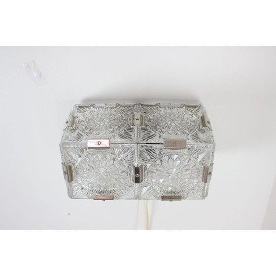 Image 1 of Vintage metalen wandlamp van Kamenický Šenov, Tsjecho-Slowakije 1970