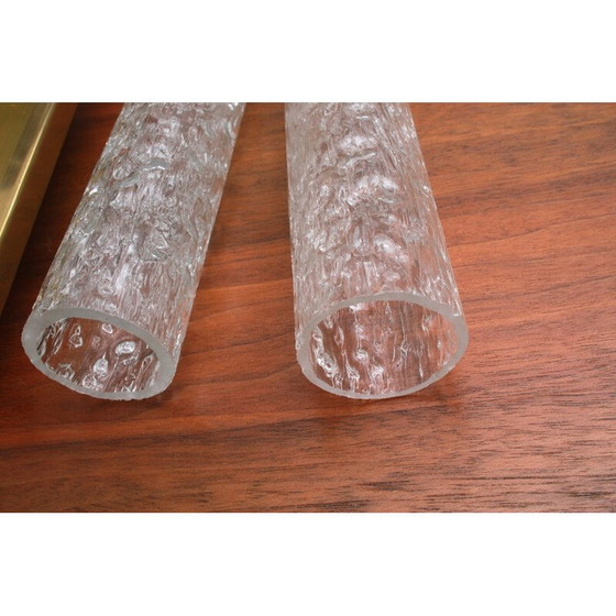 Image 1 of Paar vintage koperen en wit metalen wandlampen van Doria, Oostenrijk