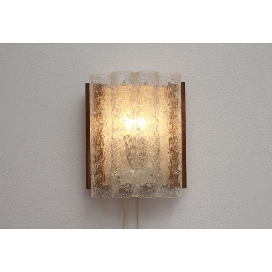 Image 1 of Paar vintage koperen en wit metalen wandlampen van Doria, Oostenrijk