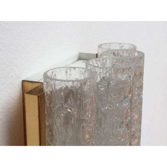 Image 1 of Paar vintage koperen en wit metalen wandlampen van Doria, Oostenrijk