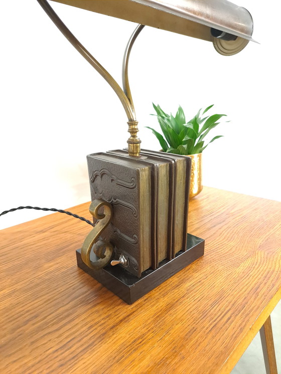 Image 1 of Bronzen Bureau Bankierslamp