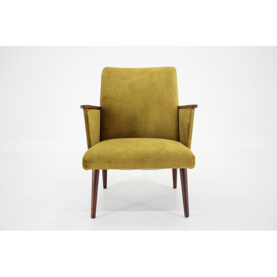 Image 1 of Vintage beukenhouten fauteuil met bekleding, Tsjecho-Slowakije 1960