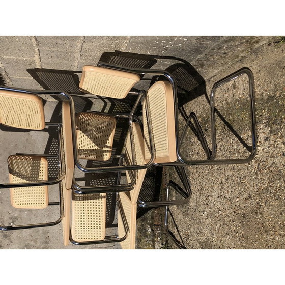 Image 1 of Set van 6 vintage b32 cesca beukenhouten stoelen van Marcel Breuer, Italië