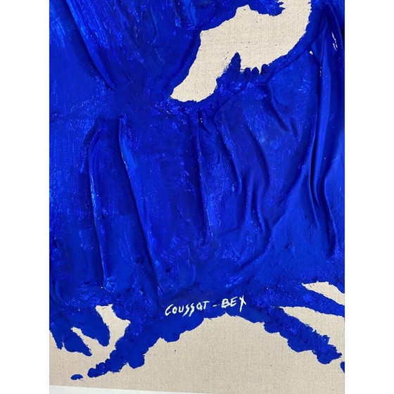 Image 1 of Acryl op vintage doek "Blue Dragon" van Coussot Bex