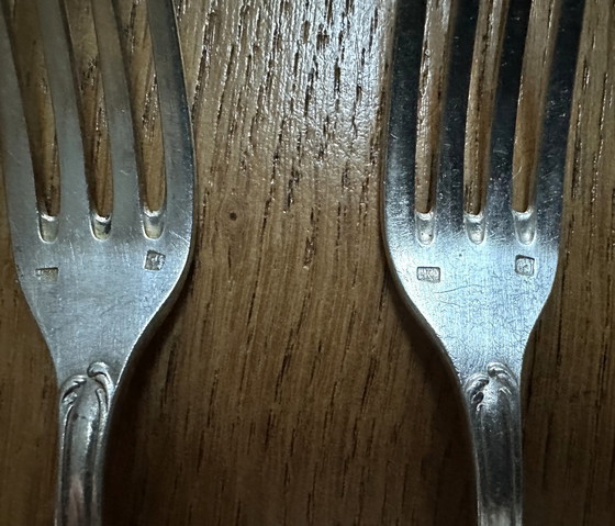 Image 1 of 5 Verzilverde metalen vorken Ercuis keurmerk