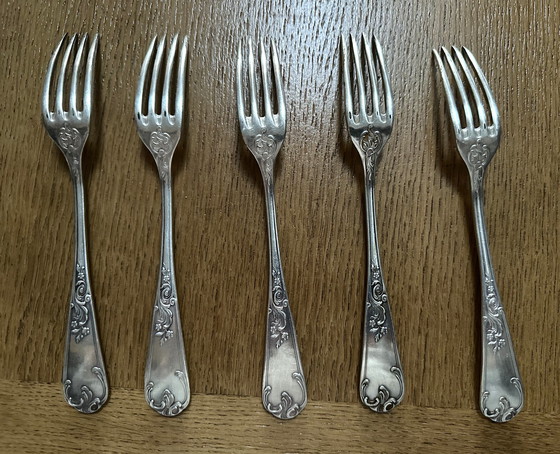 Image 1 of 5 Verzilverde metalen vorken Ercuis keurmerk