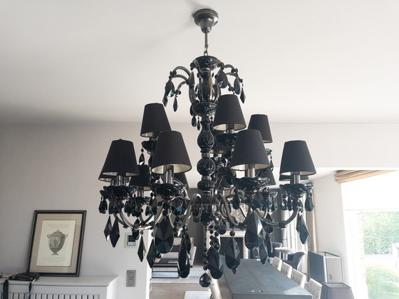Image 1 of Zwarte Kristallen Kroonluchter 15-Arms