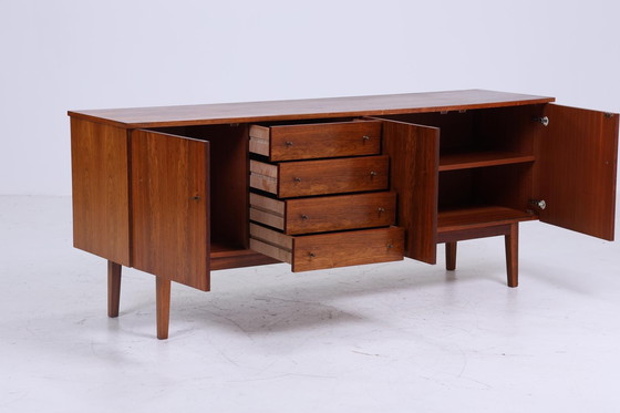 Image 1 of Donker vintage dressoir 60s | Mid Century TV ladekast retro 70s houtopslag