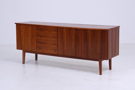 Image 1 of Donker vintage dressoir 60s | Mid Century TV ladekast retro 70s houtopslag