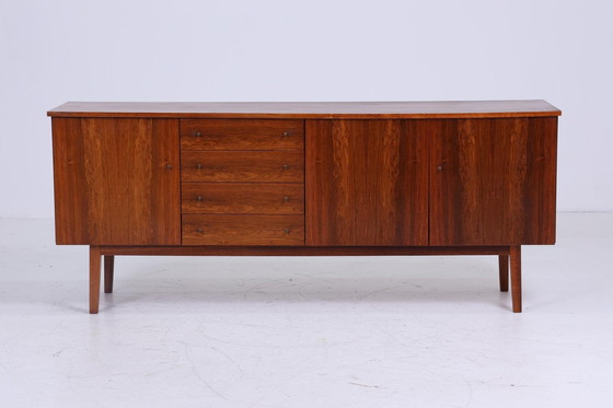 Image 1 of Donker vintage dressoir 60s | Mid Century TV ladekast retro 70s houtopslag