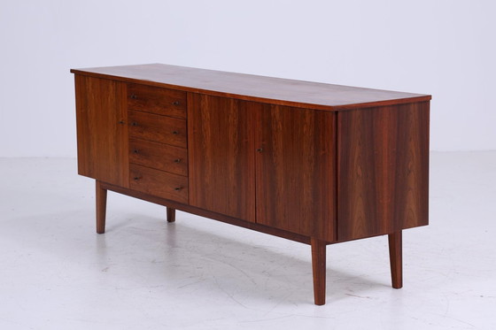 Image 1 of Donker vintage dressoir 60s | Mid Century TV ladekast retro 70s houtopslag