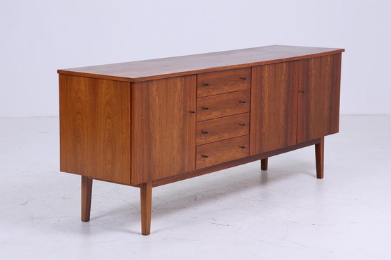 Image 1 of Donker vintage dressoir 60s | Mid Century TV ladekast retro 70s houtopslag