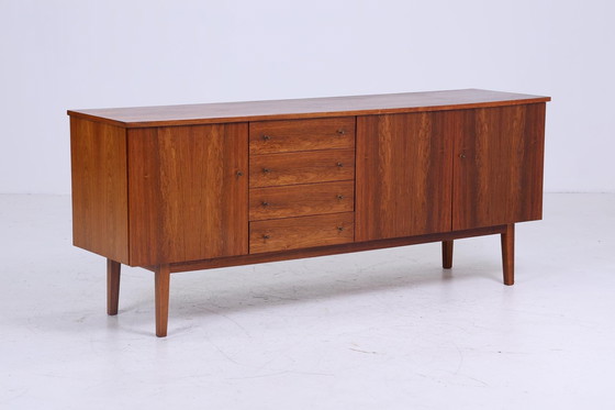 Image 1 of Donker vintage dressoir 60s | Mid Century TV ladekast retro 70s houtopslag