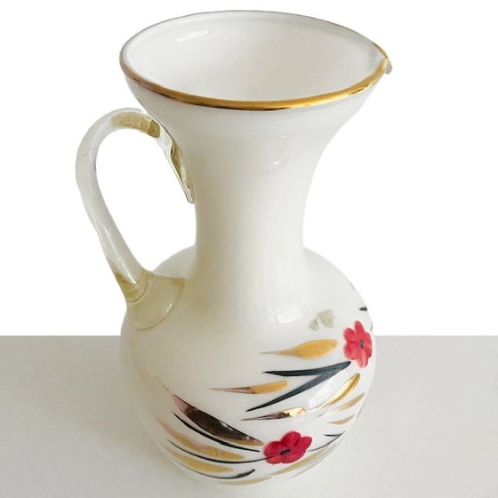 Image 1 of Vintage art deco vaas opaline kan wit 1930's