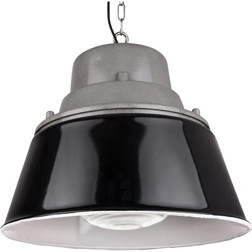 Vintage industriële lamp met prismatisch glas uit Polen, jaren 1970