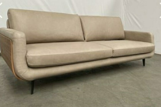 Image 1 of Hjort Knudsen 3 zitsbank leer beige