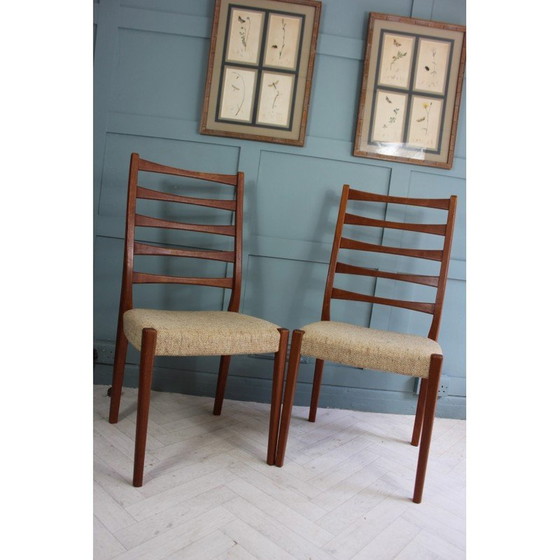 Image 1 of Paar mid century teakhouten stoelen met ladderrug door Svegards Of Markaryd
