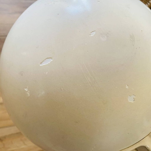 Vintage Space Age bureaulamp in chroomstaal en zwart gietijzer van Harvey Guzzini, 1970