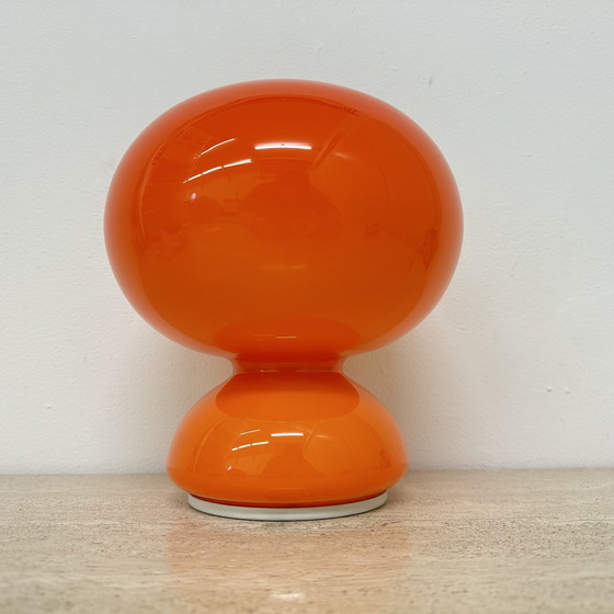 Image 1 of Space Age Table Lamp Orange Glass