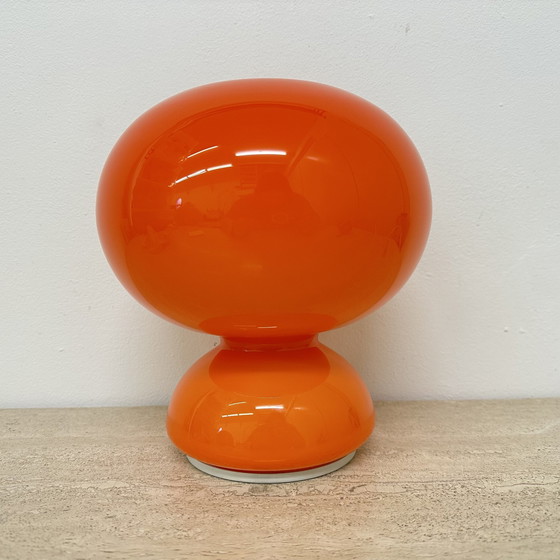 Image 1 of Space Age Table Lamp Orange Glass