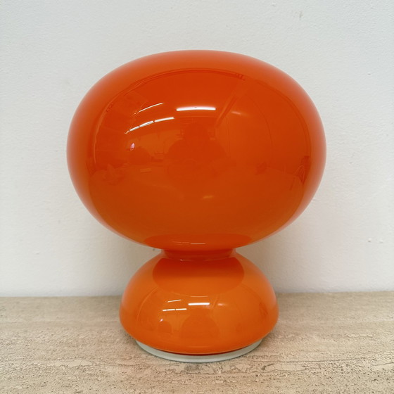 Image 1 of Space Age Table Lamp Orange Glass