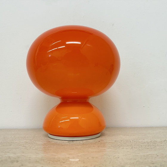 Image 1 of Space Age Table Lamp Orange Glass