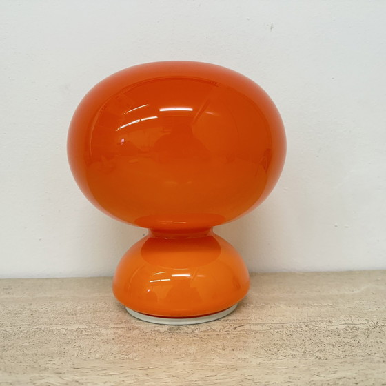 Image 1 of Space Age Table Lamp Orange Glass