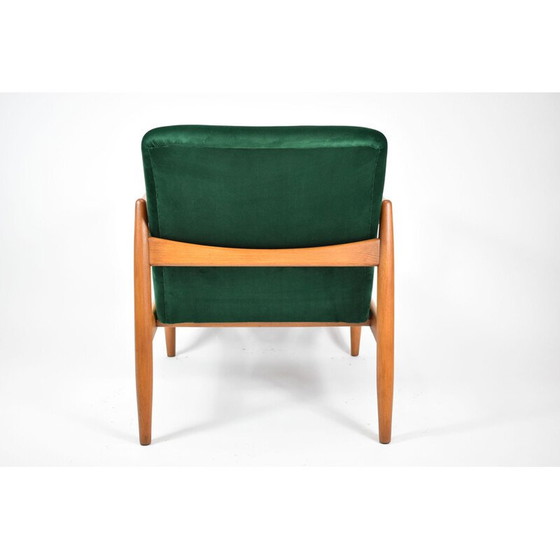 Image 1 of Vintage gepolijste fauteuil GFM64 fles groen fluweel 1960