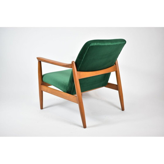 Image 1 of Vintage gepolijste fauteuil GFM64 fles groen fluweel 1960