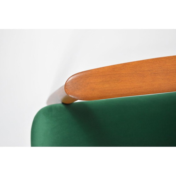 Image 1 of Vintage gepolijste fauteuil GFM64 fles groen fluweel 1960