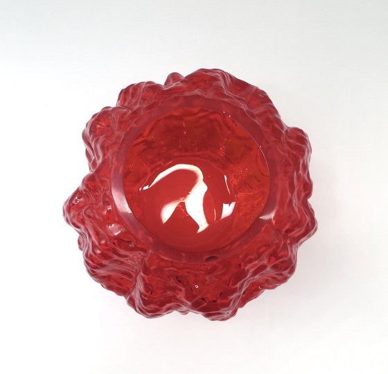 Image 1 of Ingrid glazen vaas rood schors glas schors glas