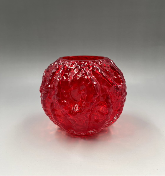 Image 1 of Ingrid glazen vaas rood schors glas schors glas